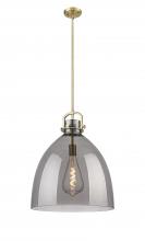  410-1SL-BB-G412-18SM - Newton Bell - 1 Light - 18 inch - Brushed Brass - Pendant