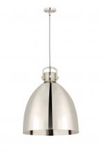  410-1SL-PN-M412-18PN - Newton Bell - 1 Light - 18 inch - Polished Nickel - Pendant