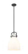  410-1SM-BK-G412-10WH - Newton Bell - 1 Light - 10 inch - Matte Black - Mini Pendant