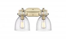  410-2W-BB-G412-7SDY - Newton Bell - 2 Light - 17 inch - Brushed Brass - Bath Vanity Light