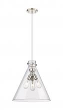  410-3PL-PN-G411-18CL - Newton Cone - 3 Light - 18 inch - Polished Nickel - Cord hung - Pendant