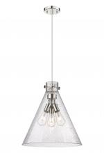  410-3PL-PN-G411-18SDY - Newton Cone - 3 Light - 18 inch - Polished Nickel - Cord hung - Pendant