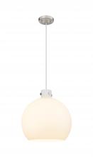  410-3PL-SN-G410-18WH - Newton Sphere - 3 Light - 18 inch - Satin Nickel - Cord hung - Pendant