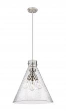  410-3PL-SN-G411-18SDY - Newton Cone - 3 Light - 18 inch - Satin Nickel - Cord hung - Pendant