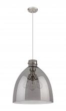  410-3PL-SN-G412-18SM - Newton Bell - 3 Light - 18 inch - Satin Nickel - Cord hung - Pendant