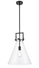  411-1S-BK-14CL - Newton Cone - 1 Light - 14 inch - Matte Black - Cord hung - Pendant