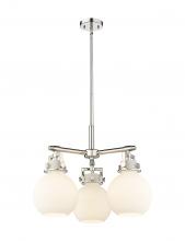  411-3CR-PN-G410-7WH - Newton Sphere - 3 Light - 21 inch - Polished Nickel - Pendant