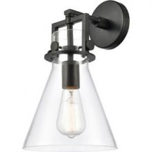  411-1W-BK-8CL - Newton Cone - 1 Light - 8 inch - Matte Black - Sconce