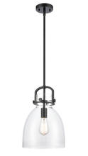  412-1S-BK-10CL - Newton Bell - 1 Light - 10 inch - Matte Black - Stem Hung - Mini Pendant