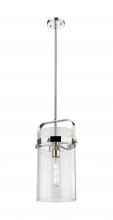  413-1SM-PN-G413-1S-8CL - Pilaster - 1 Light - 8 inch Glass - Polished Nickel - Pendant