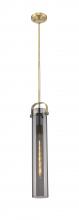  413-1SS-BB-G413-1S-4SM - Pilaster - 1 Light - 4 inch Glass - Brushed Brass - Pendant