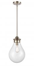  414-1S-SN-G4142-10 - Genesis - 1 Light - 10 inch - Satin Nickel - Cord hung - Mini Pendant