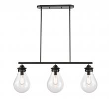  414-3I-BK-8CL - Genesis - 3 Light - 39 inch - Matte Black - Cord hung - Island Light