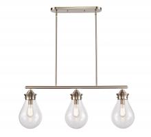  414-3I-SN-8CL - Genesis - 3 Light - 39 inch - Satin Nickel - Cord hung - Island Light