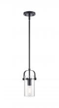  423-1S-BK-G423-7SDY - Pilaster II Cylinder - 1 Light - 7 inch Long Glass - Matte Black - Pendant