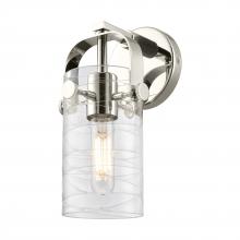  423-1W-PN-G423-7DE - Pilaster II Cylinder - 1 Light - 7 inch Long Glass - Polished Nickel - Sconce