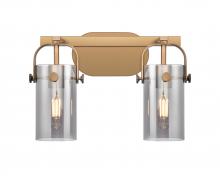  423-2W-BB-G423-7SM - Pilaster II Cylinder - 2 Light - 15 inch - Brushed Brass - Bath Vanity Light