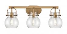  423-3W-BB-G410-6SDY - Pilaster II Sphere - 3 Light - 27 inch - Brushed Brass - Bath Vanity Light