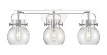  423-3W-PC-G410-6SDY - Pilaster II Sphere - 3 Light - 27 inch - Polished Chrome - Bath Vanity Light