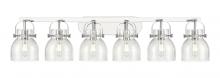  423-6W-PC-G412-6SDY - Pilaster II Bell - 6 Light - 46 inch - Polished Chrome - Bath Vanity Light