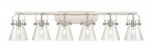  423-6W-SN-G411-6SDY - Pilaster II Cone - 6 Light - 46 inch - Satin Nickel - Bath Vanity Light