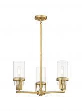  426-3CR-BB-G426-8CL - Utopia - 3 Light - 22 inch - Brushed Brass - Pendant