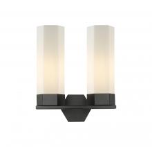  427-2W-BK-G427-14WH - Claverack - 2 Light - 13 inch - Matte Black - Bath Vanity Light