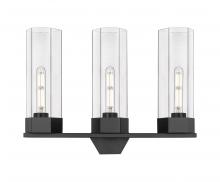  427-3W-BK-G427-14CL - Claverack - 3 Light - 22 inch - Matte Black - Bath Vanity Light