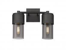  428-2W-BK-G428-7SM - Bolivar - 2 Light - 14 inch - Matte Black - Bath Vanity Light