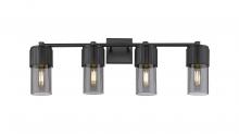  428-4W-BK-G428-7SM - Bolivar - 4 Light - 31 inch - Matte Black - Bath Vanity Light