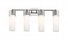  428-4W-PN-G428-12WH - Bolivar - 4 Light - 31 inch - Polished Nickel - Bath Vanity Light