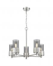  428-5CR-SN-G428-7SM - Bolivar - 5 Light - 25 inch - Satin Nickel - Chain Hung - Chandelier