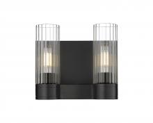  429-2W-BK-G429-8CL - Empire - 2 Light - 11 inch - Matte Black - Bath Vanity Light