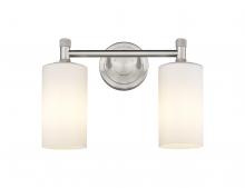  434-2W-SN-G434-7WH - Crown Point - 2 Light - 14 inch - Satin Nickel - Bath Vanity Light