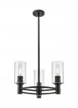  434-3CR-BK-G434-7SDY - Crown Point - 3 Light - 18 inch - Matte Black - Pendant