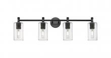  434-4W-BK-G434-7SDY - Crown Point - 4 Light - 34 inch - Matte Black - Bath Vanity Light