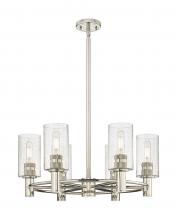  434-6CR-PN-G434-7SDY - Crown Point - 6 Light - 24 inch - Polished Nickel - Chandelier