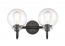  437-2W-BK-G4372 - Olivia - 2 Light - 17 inch - Matte Black - Bath Vanity Light