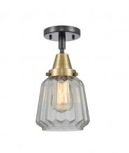  447-1C-BAB-G142 - Chatham - 1 Light - 7 inch - Black Antique Brass - Flush Mount