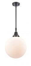  447-1S-BK-G201-12 - Beacon - 1 Light - 12 inch - Matte Black - Mini Pendant