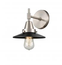  447-1W-SN-M6-BK - Railroad - 1 Light - 8 inch - Satin Nickel - Sconce