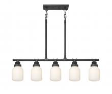  472-5I-WZ-G472-6WH - Somers - 5 Light - 43 inch - Weathered Zinc - Linear Pendant