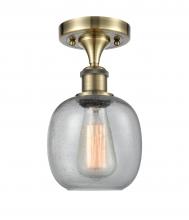  516-1C-AB-G104 - Belfast - 1 Light - 6 inch - Antique Brass - Semi-Flush Mount