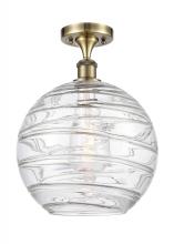  516-1C-AB-G1213-12 - Athens Deco Swirl - 1 Light - 12 inch - Antique Brass - Semi-Flush Mount