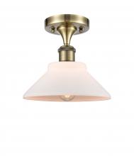  516-1C-AB-G131 - Orwell - 1 Light - 8 inch - Antique Brass - Semi-Flush Mount