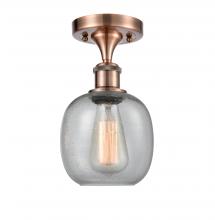  516-1C-AC-G104 - Belfast - 1 Light - 6 inch - Antique Copper - Semi-Flush Mount