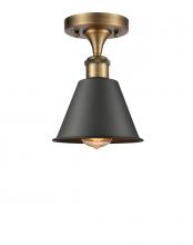  516-1C-BB-M8-BK - Smithfield - 1 Light - 7 inch - Brushed Brass - Semi-Flush Mount