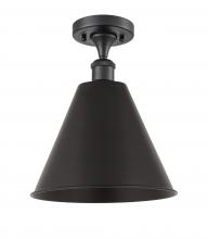  516-1C-BK-MBC-12-BK - Berkshire - 1 Light - 12 inch - Matte Black - Semi-Flush Mount