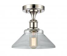  516-1C-PN-G132 - Orwell - 1 Light - 8 inch - Polished Nickel - Semi-Flush Mount