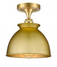  516-1C-SG-M14-SG - Adirondack - 1 Light - 8 inch - Satin Gold - Semi-Flush Mount